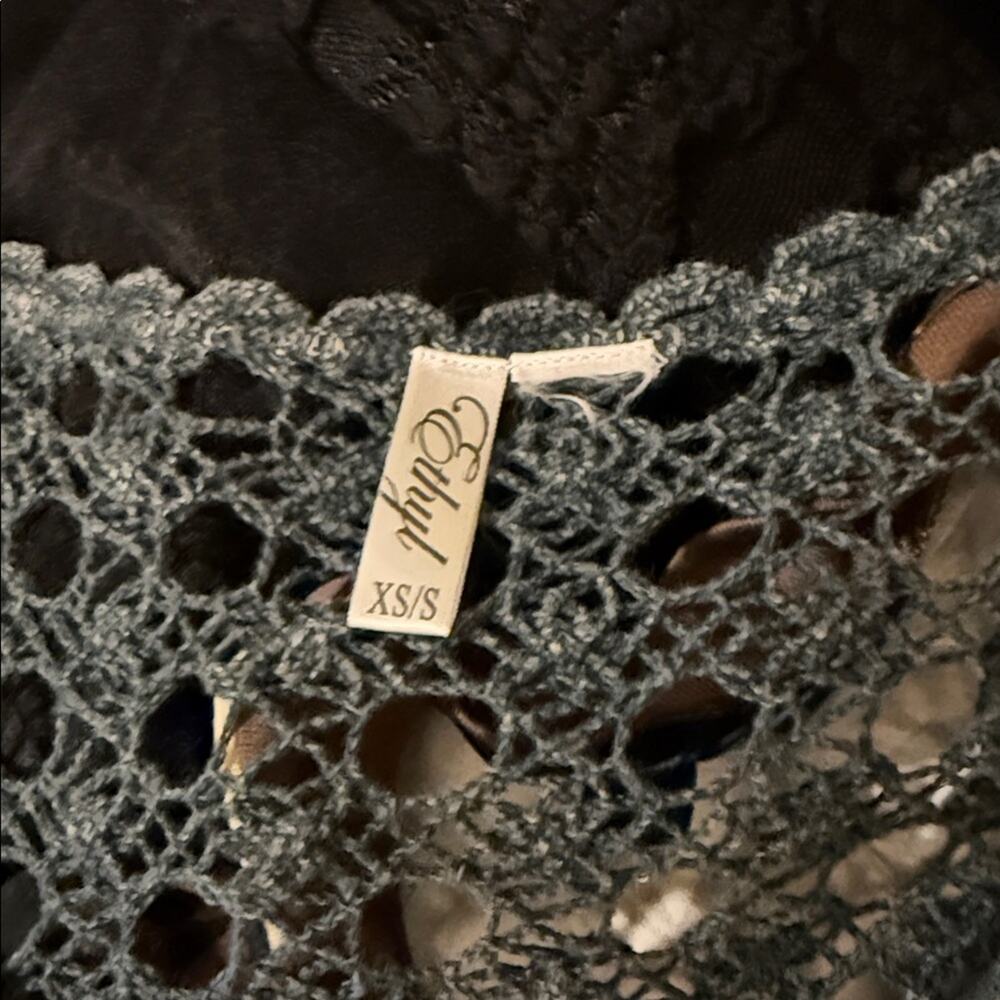 VINTAGE ETHYL Y2K crochet knit boho cottagecore whimsy tie front cardigan S - Picture 2 of 4